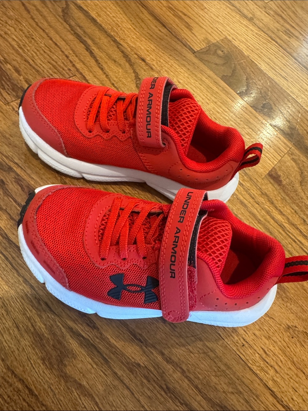Under Armour Kids Red and White Lightweight Sneakers